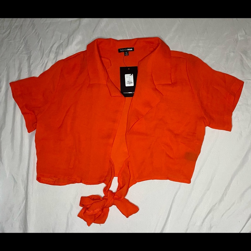 Fashion Nova red front tie top